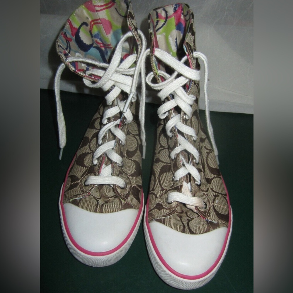 Coach Bonney high top/fold over colorful